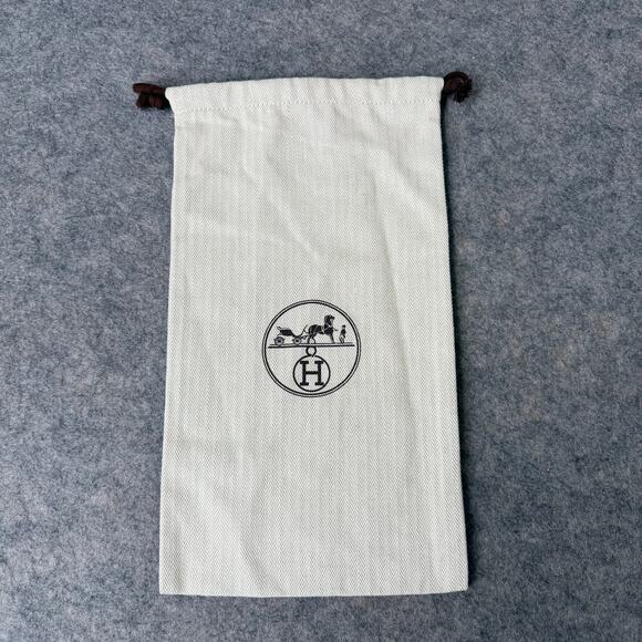 Hermes Logo Designer Drawstring Clothing Shoe Dust Bag/Pouch Storage 14"x7.75" - Picture 1 of 6